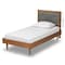 Baxton Studio Saul Mid-Century Dark Grey Fabric Upholstered and Walnut Brown Finished Wood Platform Bed-Twin 191-11526-11158-ZORO - alternate 8
